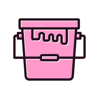 Boya kovası ikonu. vektör illüstrasyonu 