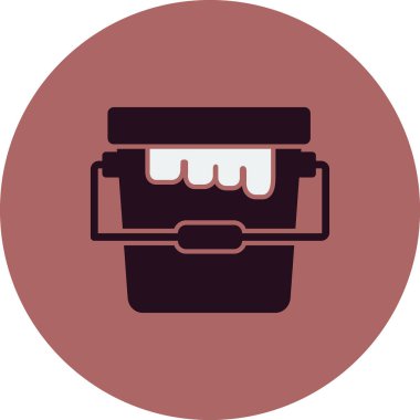 Boya kovası ikonu. vektör illüstrasyonu 