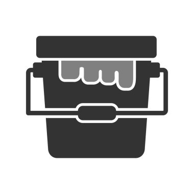 Boya kovası ikonu. vektör illüstrasyonu 