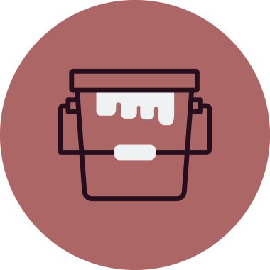 Boya kovası ikonu. vektör illüstrasyonu 