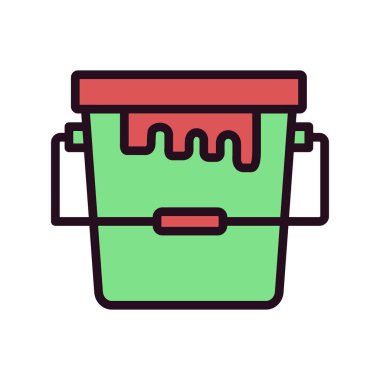 Boya kovası ikonu. vektör illüstrasyonu 