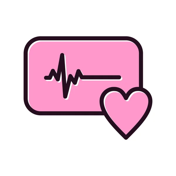 Life Line Heart Icon Vector Illustration — Stock Vector