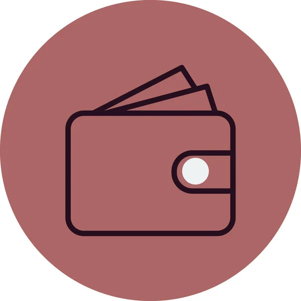 Πορτοφόλι Web Εικονίδιο Απλή Απεικόνιση — Διανυσματικό Αρχείο
