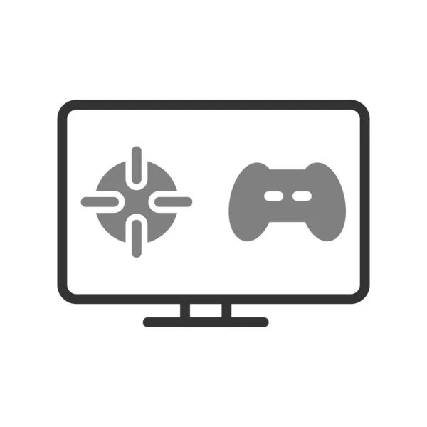 Computer Screen Online Gaming Icon Vector Illustration — Stock Vector