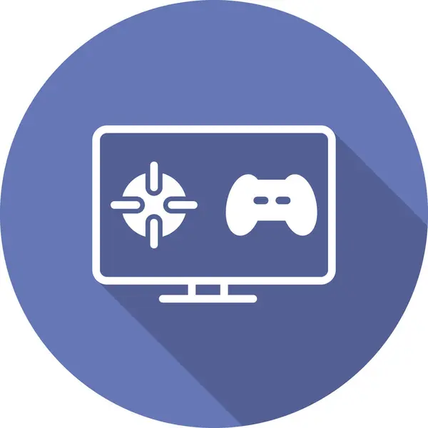 Tela Computador Ícone Jogos Online Ilustração Vetorial — Vetor de Stock