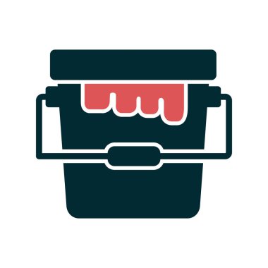 Boya kovası ikonu. vektör illüstrasyonu 