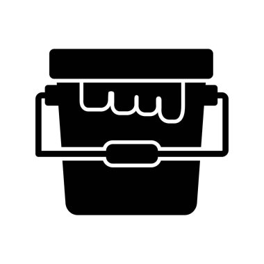 Boya kovası ikonu. vektör illüstrasyonu 