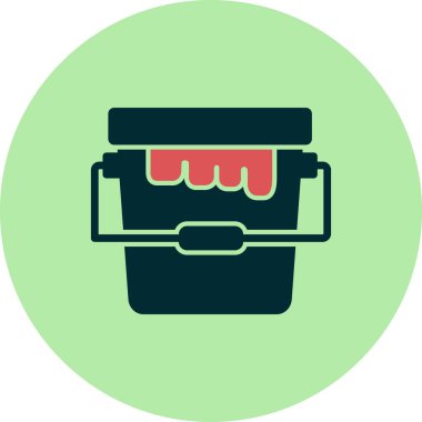 Boya kovası ikonu. vektör illüstrasyonu 