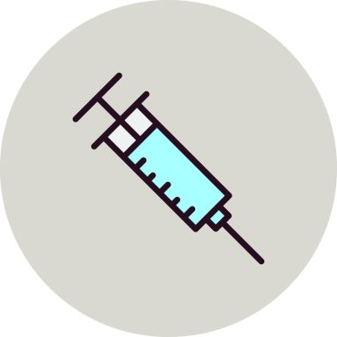 Şırınga simgesi, vektör illüstrasyonu 