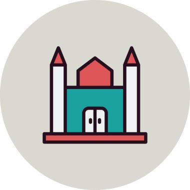 Tema Parkı simgesi, vektör illüstrasyonu