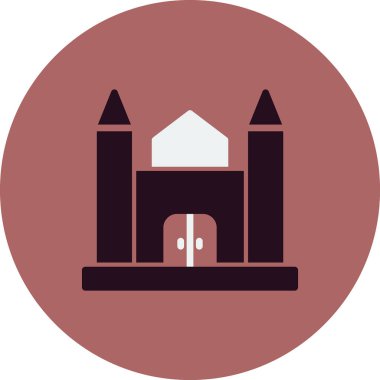 Tema Parkı simgesi, vektör illüstrasyonu