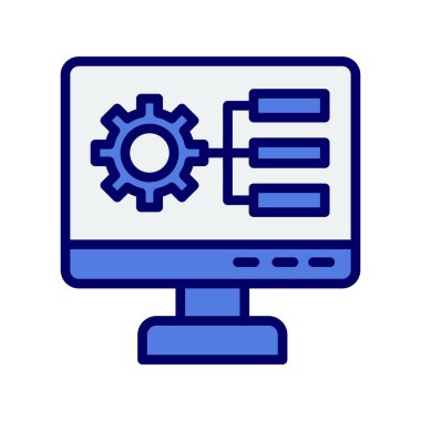 Bilgisayar ayarları vektör ince çizgi simgesi