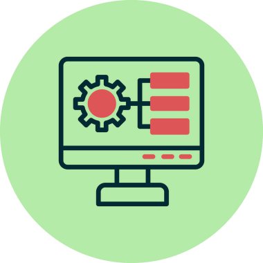 Bilgisayar ayarları vektör ince çizgi simgesi