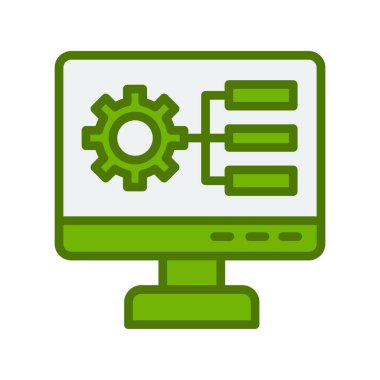 Bilgisayar ayarları vektör ince çizgi simgesi