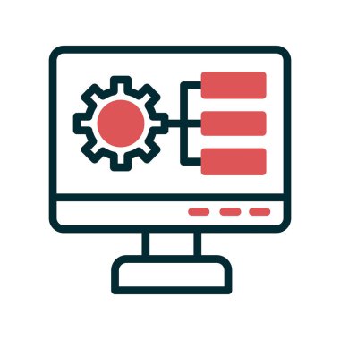 Bilgisayar ayarları vektör ince çizgi simgesi