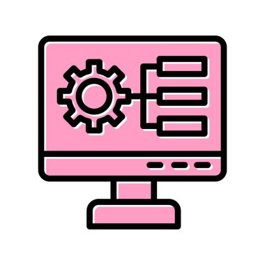 Bilgisayar ayarları vektör ince çizgi simgesi