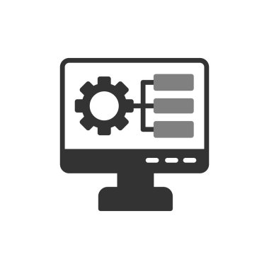 Bilgisayar ayarları vektör ince çizgi simgesi