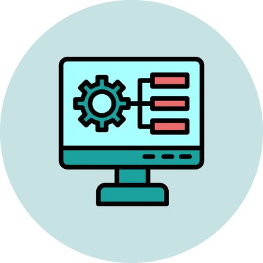 Bilgisayar ayarları vektör ince çizgi simgesi