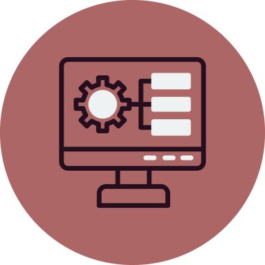 Bilgisayar ayarları vektör ince çizgi simgesi