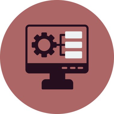 Bilgisayar ayarları vektör ince çizgi simgesi