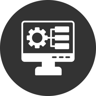 Ayarlar vektör illüstrasyon tasarımlı bilgisayar monitörü