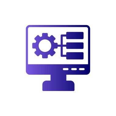 Ayarlar vektör illüstrasyon tasarımlı bilgisayar monitörü