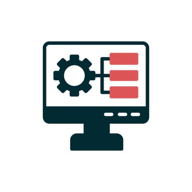 Ayarlar vektör illüstrasyon tasarımlı bilgisayar monitörü