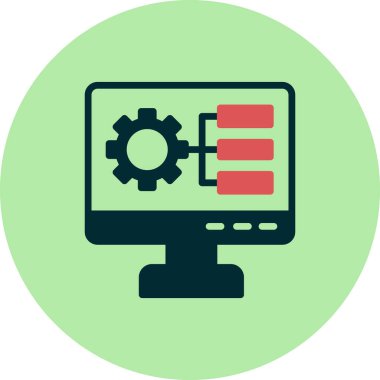 Ayarlar vektör illüstrasyon tasarımlı bilgisayar monitörü