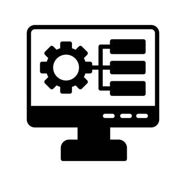 Ayarlar vektör illüstrasyon tasarımlı bilgisayar monitörü