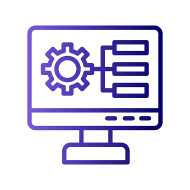 Ayarlar vektör illüstrasyon tasarımlı bilgisayar monitörü