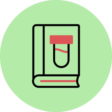 Kitap satırı simgesi, vektör çizim