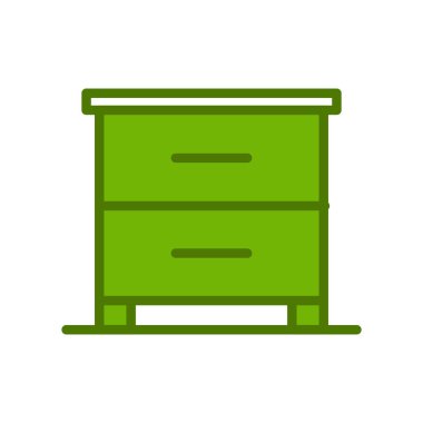 düz mobilya, kabine, basit vektör illüstrasyonu 