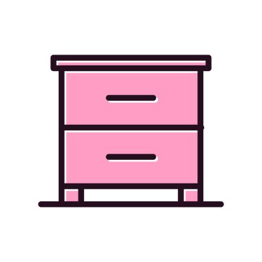 düz mobilya, kabine, basit vektör illüstrasyonu 