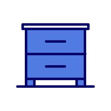 düz mobilya, kabine, basit vektör illüstrasyonu 