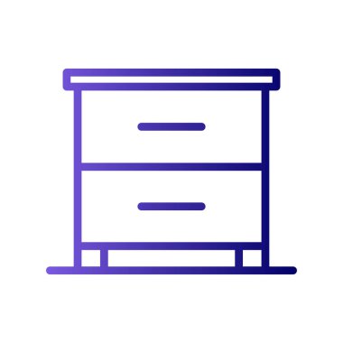 düz mobilya, kabine, basit vektör illüstrasyonu 