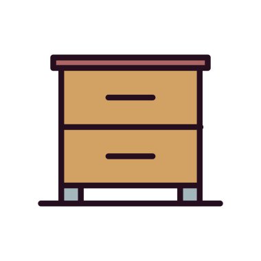 düz mobilya, kabine, basit vektör illüstrasyonu 