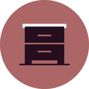 düz mobilya, kabine, basit vektör illüstrasyonu 