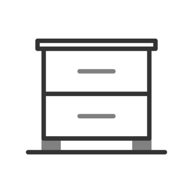 düz mobilya, kabine, basit vektör illüstrasyonu 