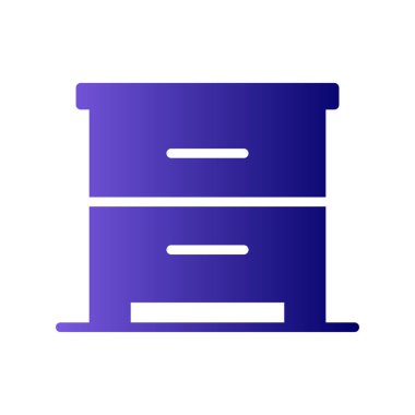 düz mobilya, kabine, basit vektör illüstrasyonu 