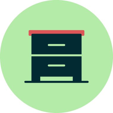 düz mobilya, kabine, basit vektör illüstrasyonu 