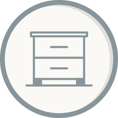 düz mobilya, kabine, basit vektör illüstrasyonu 