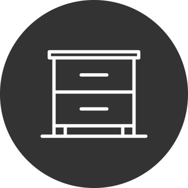 düz mobilya, kabine, basit vektör illüstrasyonu 