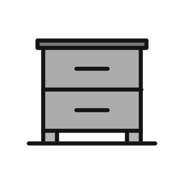 düz mobilya, kabine, basit vektör illüstrasyonu 