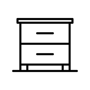 düz mobilya, kabine, basit vektör illüstrasyonu 