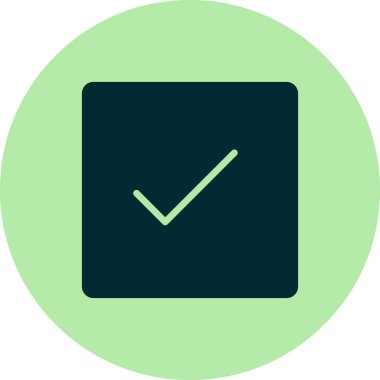 Simge, vektör illüstrasyonunu kontrol et 