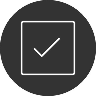 Simge, vektör illüstrasyonunu kontrol et 