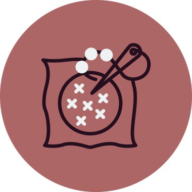 Modern dikiş simgesinin vektör illüstrasyonu