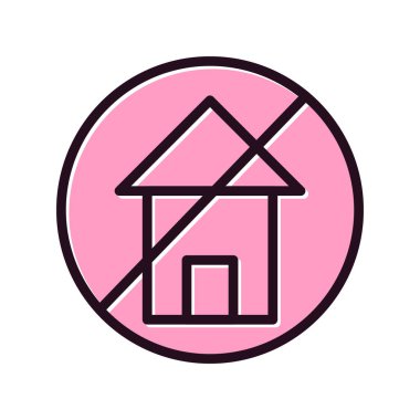 Çizgiyi aşan bina binasının vektör çizimi reddedildi