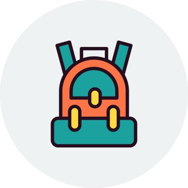 okul çantası ikon vektör illüstrasyonu