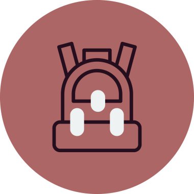 okul çantası ikon vektör illüstrasyonu